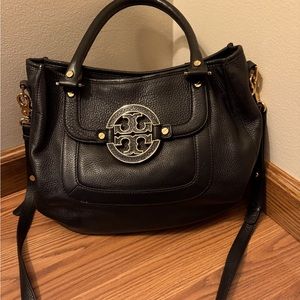 Tory Burch Amanda Hobo Purse Bag Black